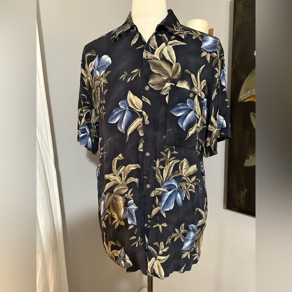 John Ashford Hawaii Shirt Mens Large Short Sleeve Button Front Hawaiian Casual